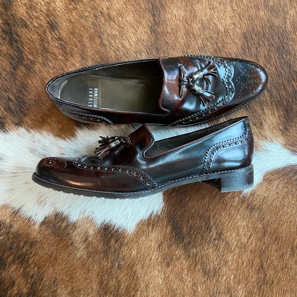 Stuart Weitzman classic loafer with tassel